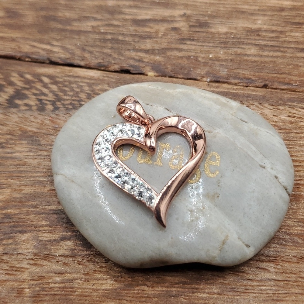 Malaysia jcm brass heart‎ sparkle pendant